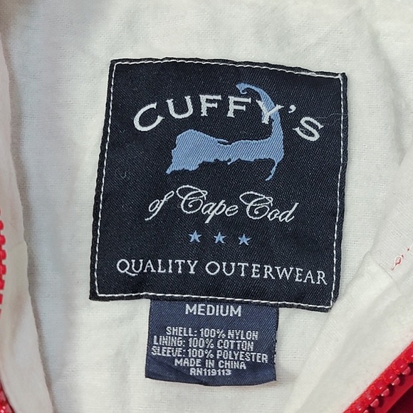 EUC Cape Cod Massachusett Windbreaker Jacket Red Navy Blue 1/4 Zip Pullover Med - Picture 4 of 7